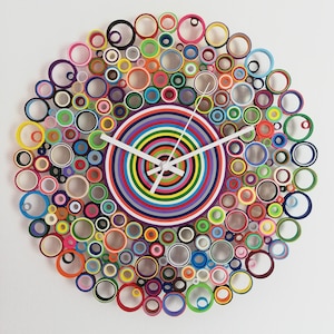 Orologio da Parete, Orologio di carta, Orologio Colorato, Regalo Primo Anniversario di Matrimonio, Nozze di Carta
