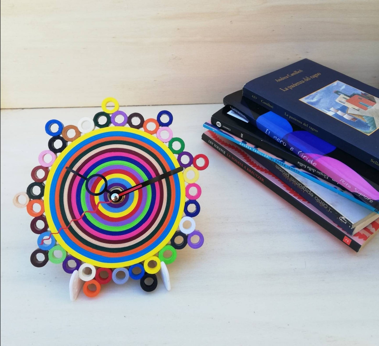 Table Clock Colorful Clock Paper Clock Unique Office Desk - Etsy