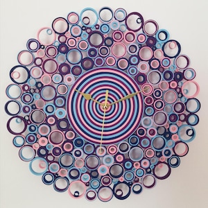 Wall Clock, Paper Clock, Unique wall clocks, Living Room Decor, Bedroom decor, Housewarming Gift image 1