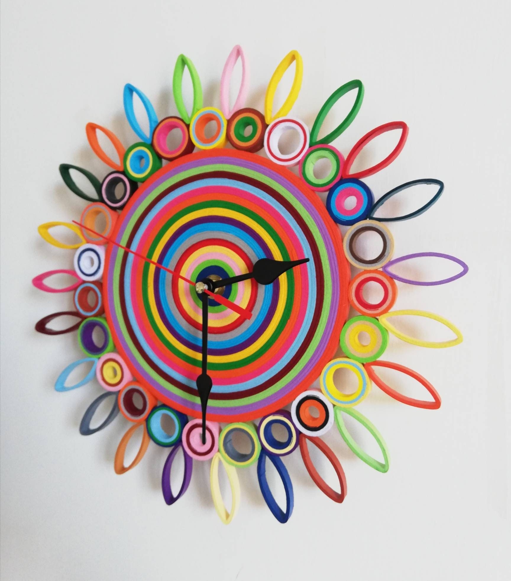 Wall Clock Paper Clock Quilling Decor Unique Wall Clocks Etsy