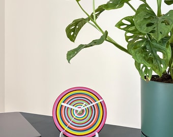Orologio da tavolo in carta – Decorazione ufficio e casa - Orologio colorato e silenzioso