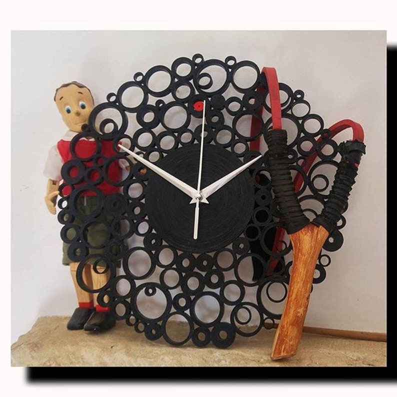 1st Anniversary Gift Unique Wall Clock Black Clock Quilling Etsy
