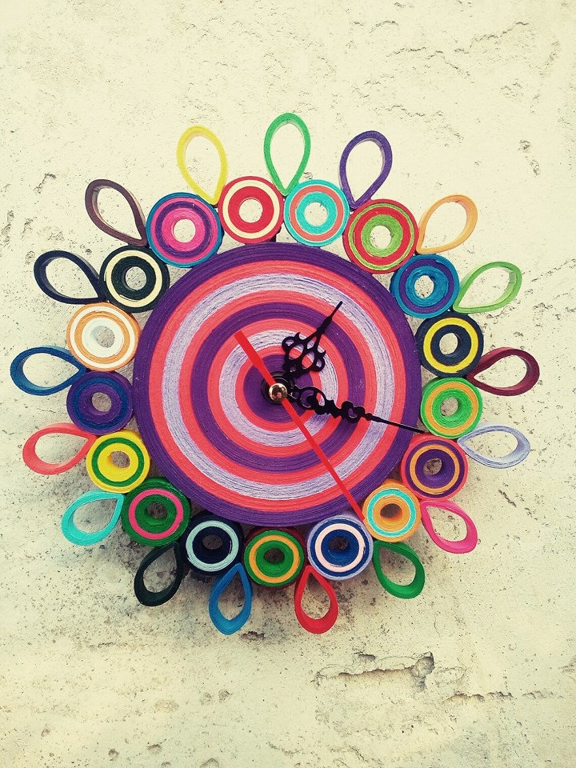 Small Wall Clock Paper Clock Housewarming Gift No Ticking Etsy