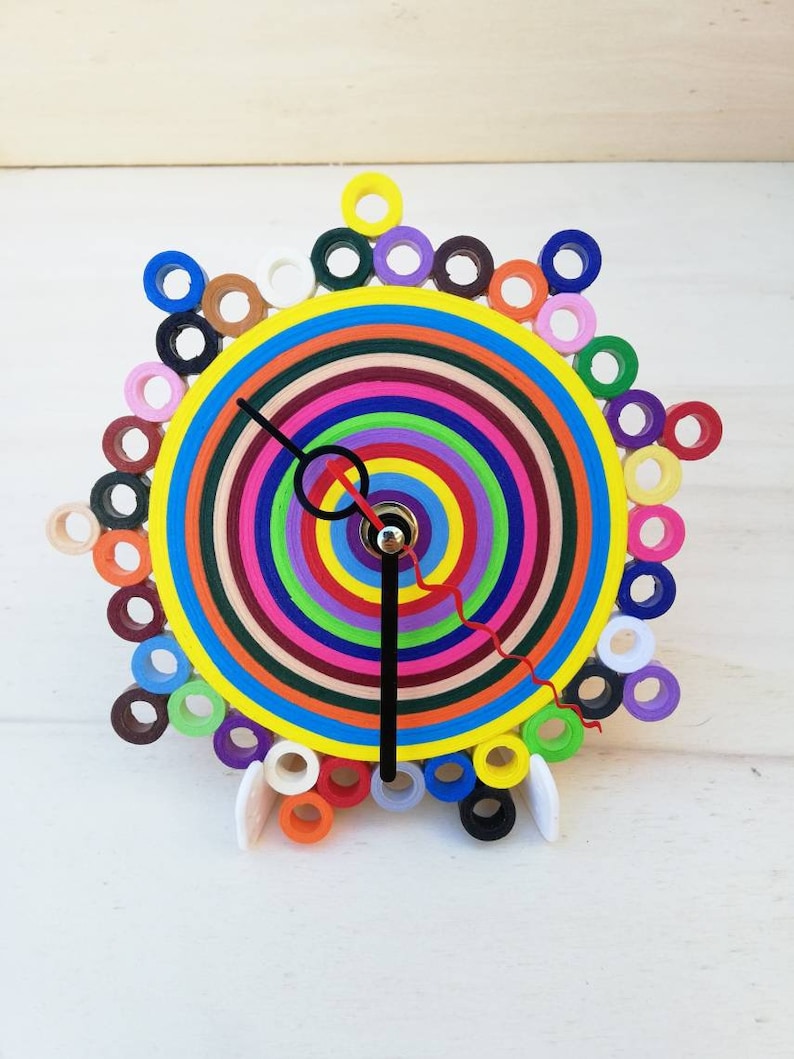 Table Clock Colorful Clock Paper Clock Unique Office Desk - Etsy
