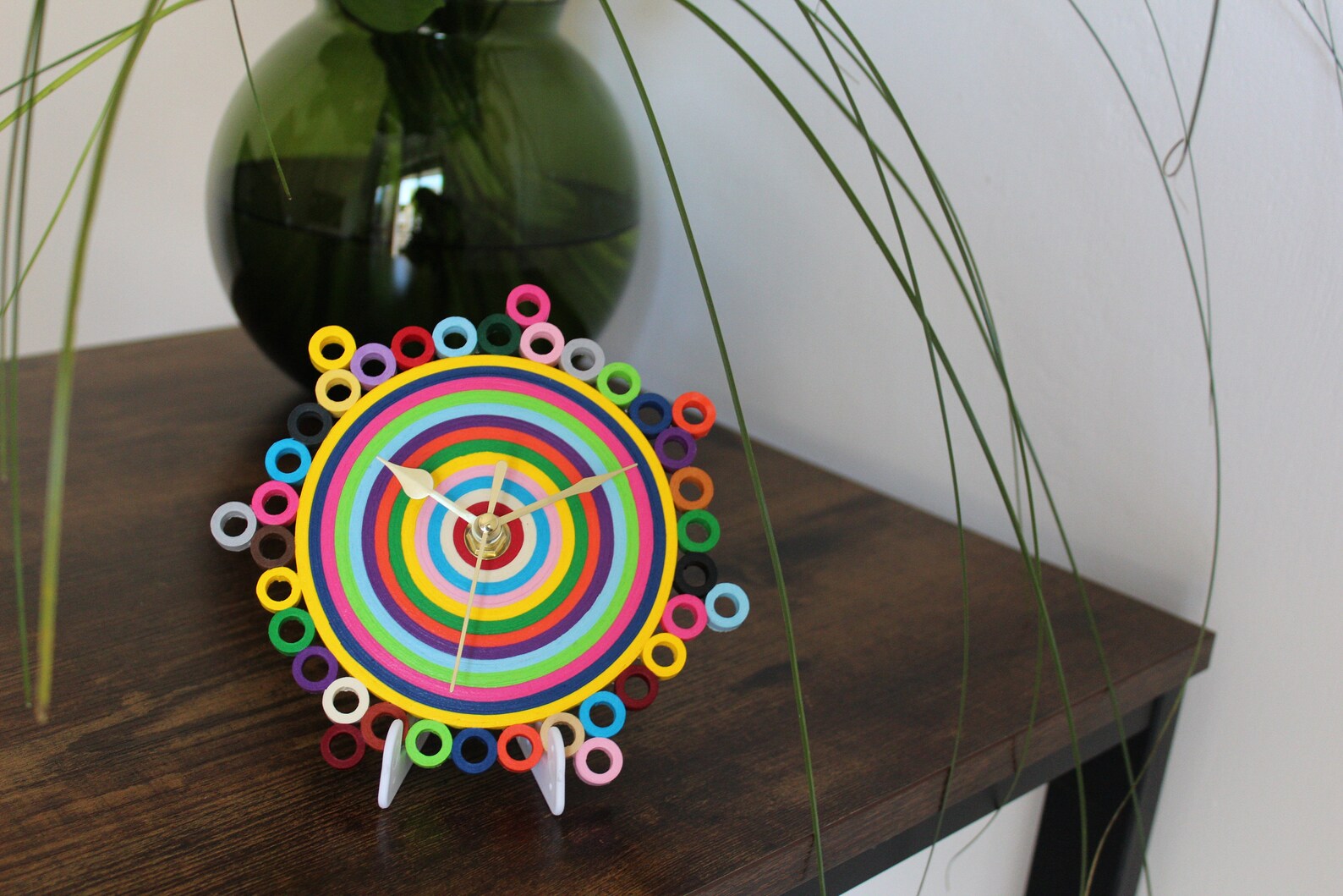 Table Clock Colorful Clock Paper Clock Unique Office Desk - Etsy