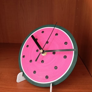 Table Clock, Watermelon Clock, Paper Clock, Desk Clock, Watermelon Decor, Fruit Decor image 4