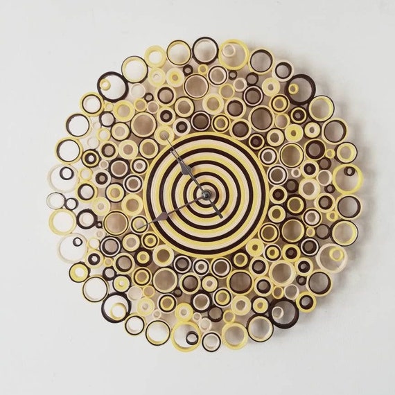 Orologio da parete, Anniversario Matrimonio, Orologio di carta, Decorazione parete unica, Orologio insolito, Regalo Casa Nuova. Home Decor