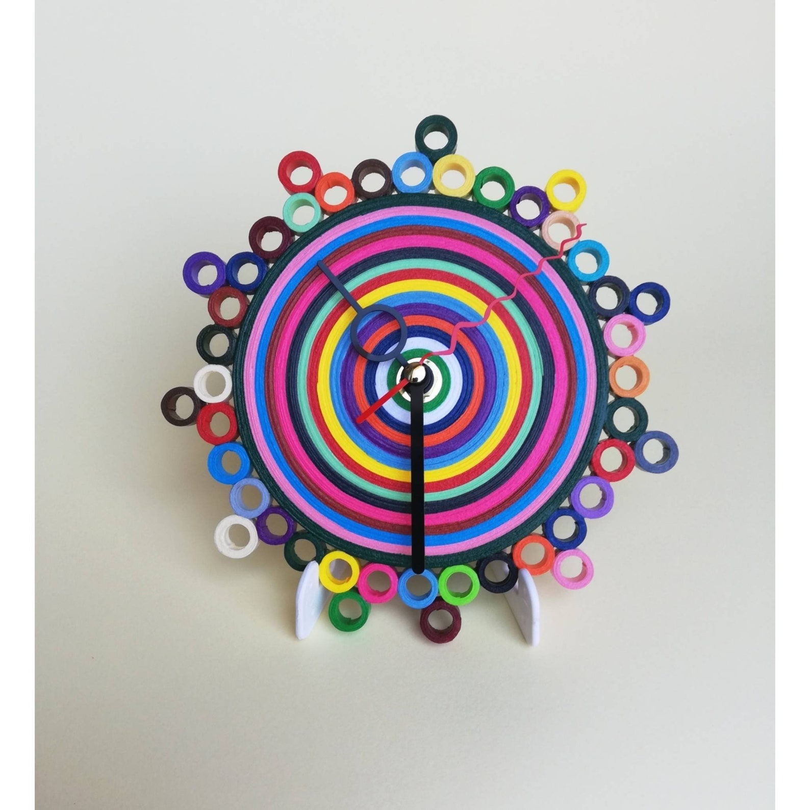 Table Clock Colorful Clock Paper Clock Unique Office Desk - Etsy
