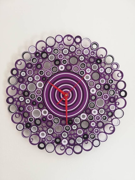 Orologio da parete, Orologio insolito, Anniversario Matrimonio, Orologio di carta, Decorazione da parete unica, Regalo Casa Nuova