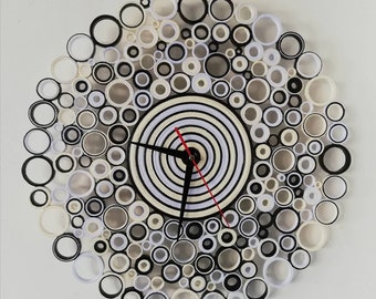 Unico Orologio da Parete in Carta per Arredamento Moderno e Minimale; Unico e Fatto a Mano