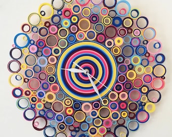 Wall Clock, 1st Anniversary Gift, Paper Clock, Paper Art, Unique Wall Art, Home Decor Wall