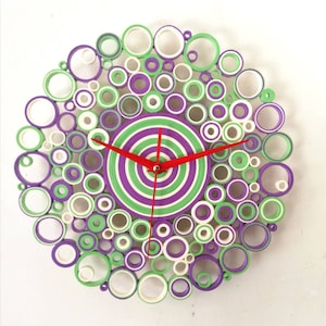 Orologio da Parete, Orologio di Carta, Regalo per la Casa Nuova, Orologio Colori Pastello Unico, Regalo Inaugurazione Casa, Orologio Moderno
