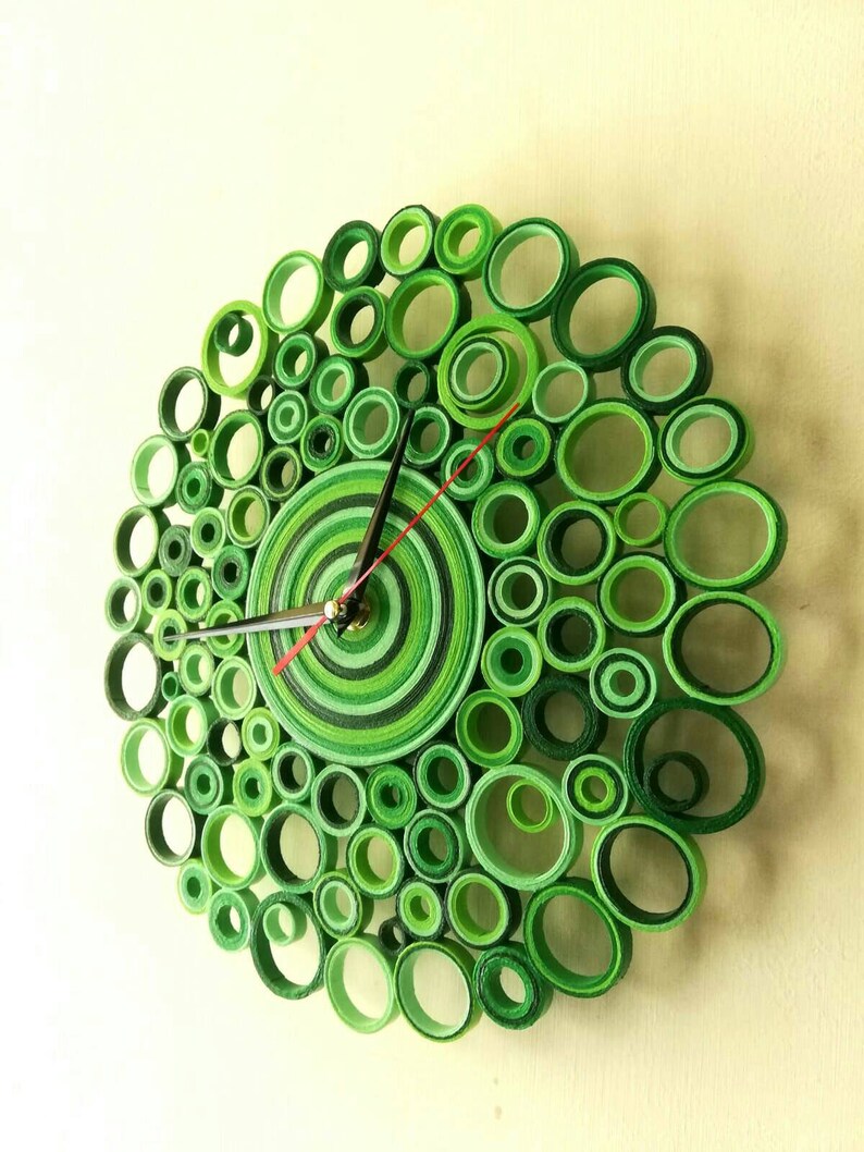Wall Clock Paper Clock Unique Wall Clocks Home Decor Etsy