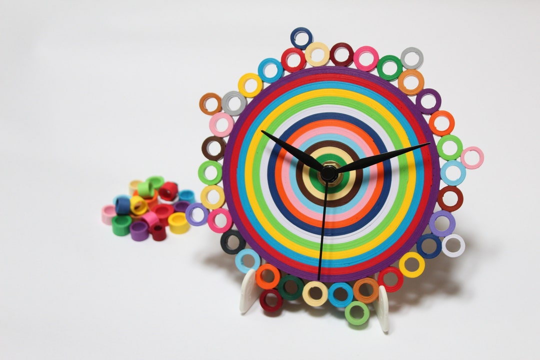 Table Clock, Colorful Clock, Paper Clock, Unique Office Desk ...