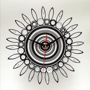 Orologio Bianco e Nero, Orologio da Parete in Carta, Orologio Unico, Regalo Inaugurazione Casa, Decorazione da Parete Bianca e Nera