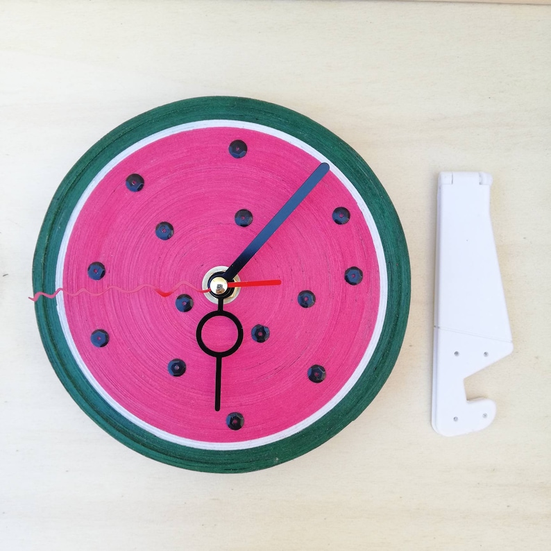 Table Clock, Watermelon Clock, Paper Clock, Desk Clock, Watermelon Decor, Fruit Decor image 7