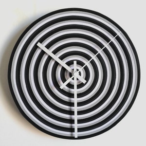 Orologio da Parete, Orologio in Carta Bianco Grigio Nero, Regalo Casa Nuova, Orologio Minimale, Orologio da Parete Silenzioso