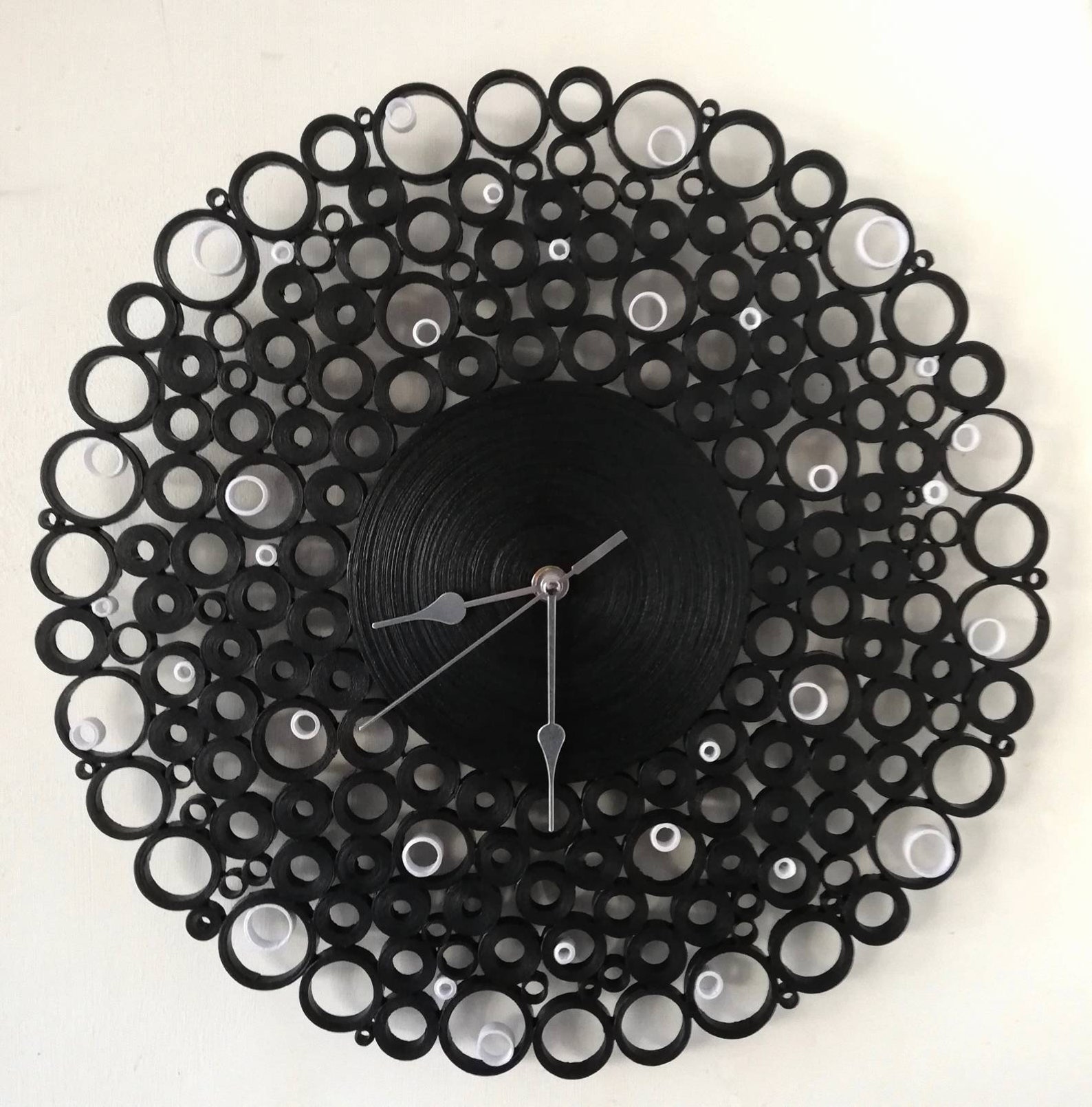 Large wall clock Black and White Art Paper Clock Bedroom Etsy