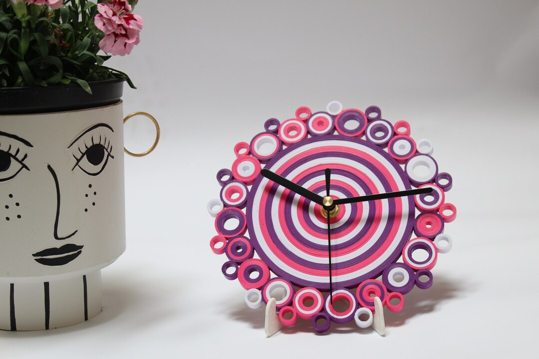 Table Clock, Desk Clock, Paper Clock, Desk Accessories, Unusual Table ...
