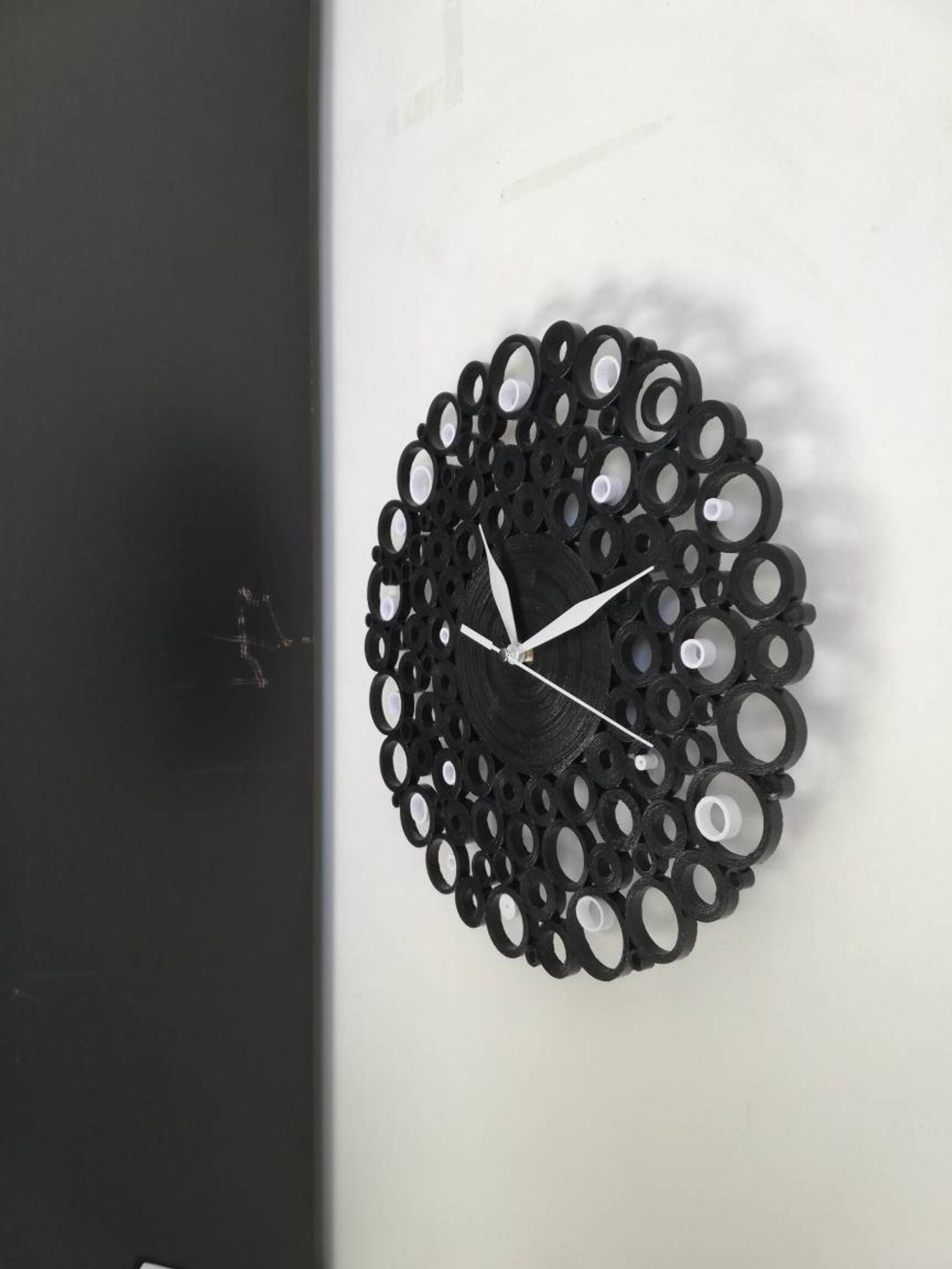 Large wall clock Black and White Art Paper Clock Bedroom Etsy