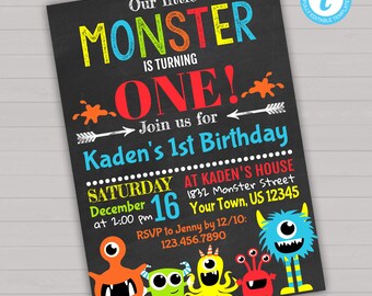 monster party invite etsy
