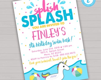 pool party invite etsy