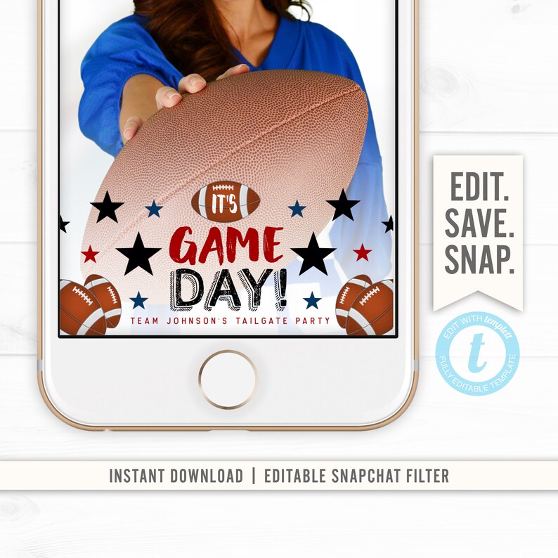 Football Snapchat Filter Super Bowl Snap Chat Geofilter Etsy