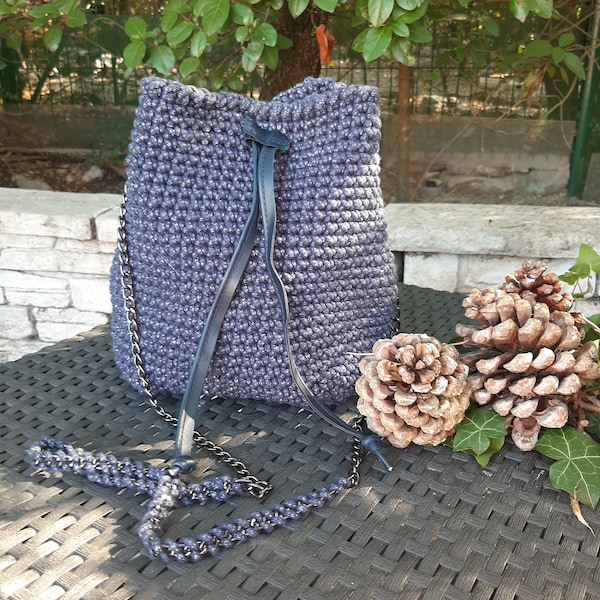 Sac seau bandoulière femme ,sac bourse femme, sac fait main