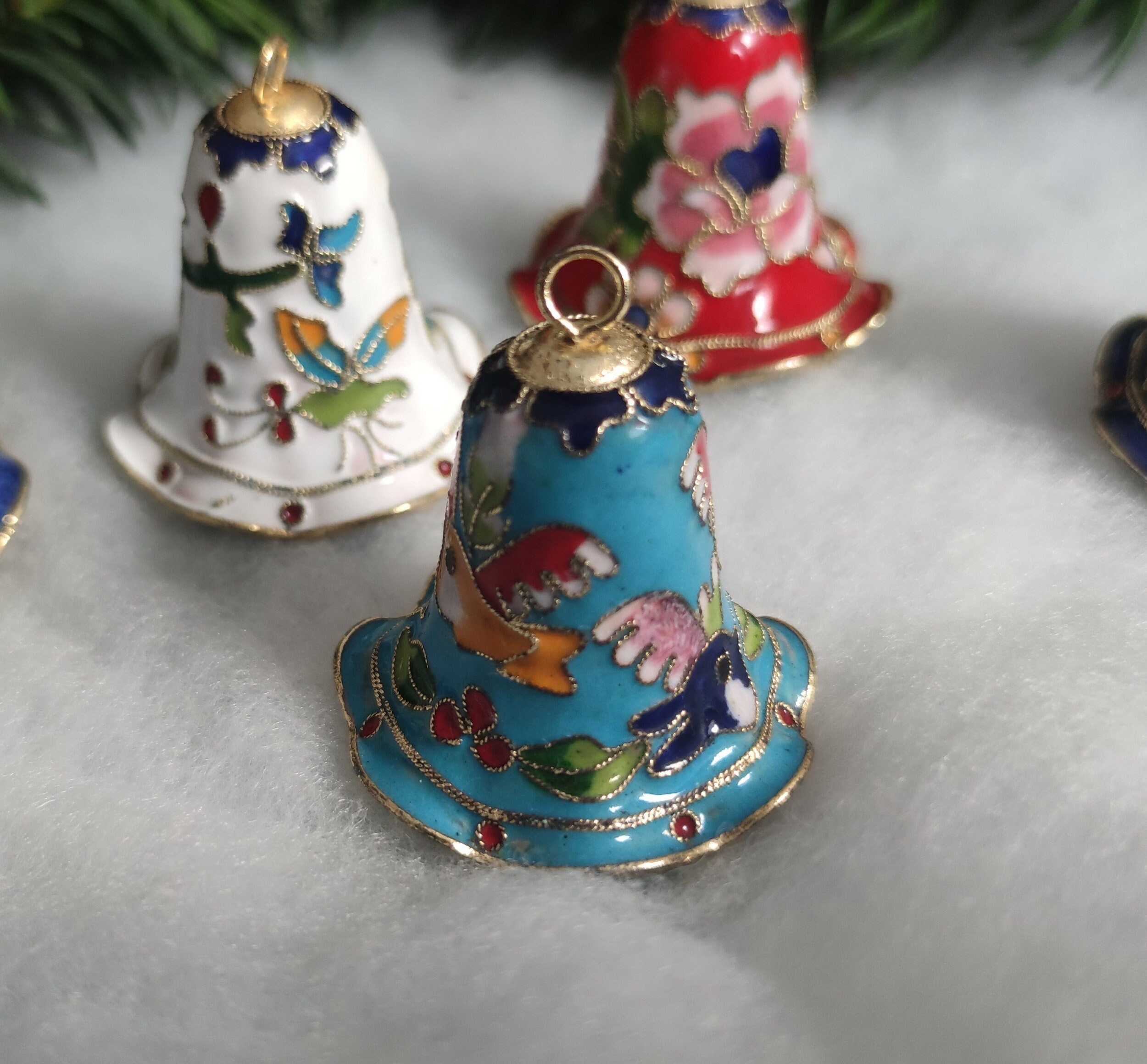 Cloisonne christmas bells