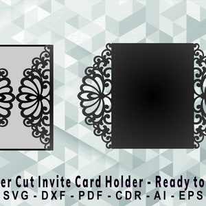 Invite Holder Cutting Template, Laser Cut, Cricut, Silhouette Studio. Digital Download, (svg, cdr, ai, eps, dxf, pdf)