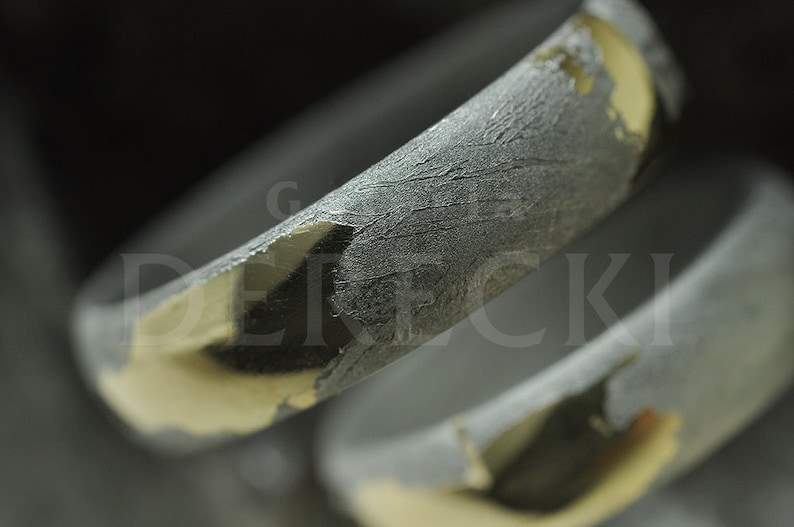 Casiopea - wedding bands made of Gibeon and 14K inlayed gold Casiopea - wedding bands made of Gibeon and 14K inlayed gold
