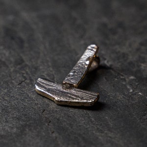 Mjolnir - meteorite and gold handmade pendant