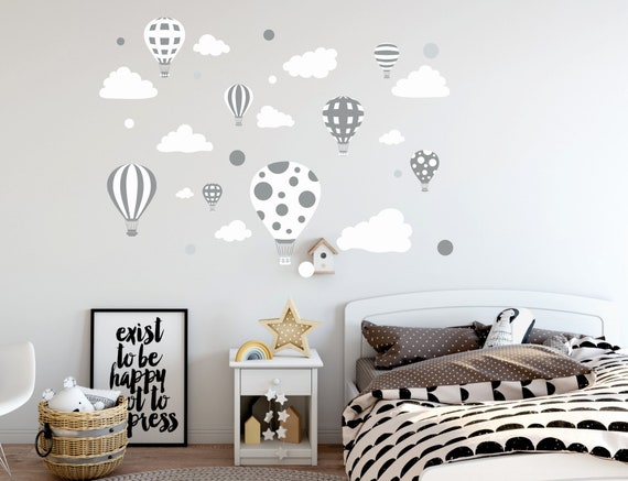 Air Balloons Wall Decal Boys Baby Wall Decal Sticker Hot Air Balloons Walldecal Decor Air Balloons Girls Nursery Room Decor Wall Art