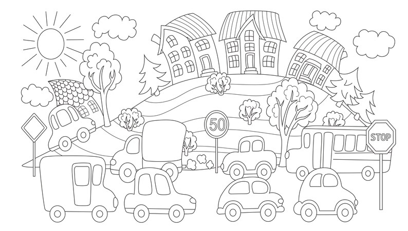 Big Giant Coloring book for children Floor Coloring Pages | Etsy