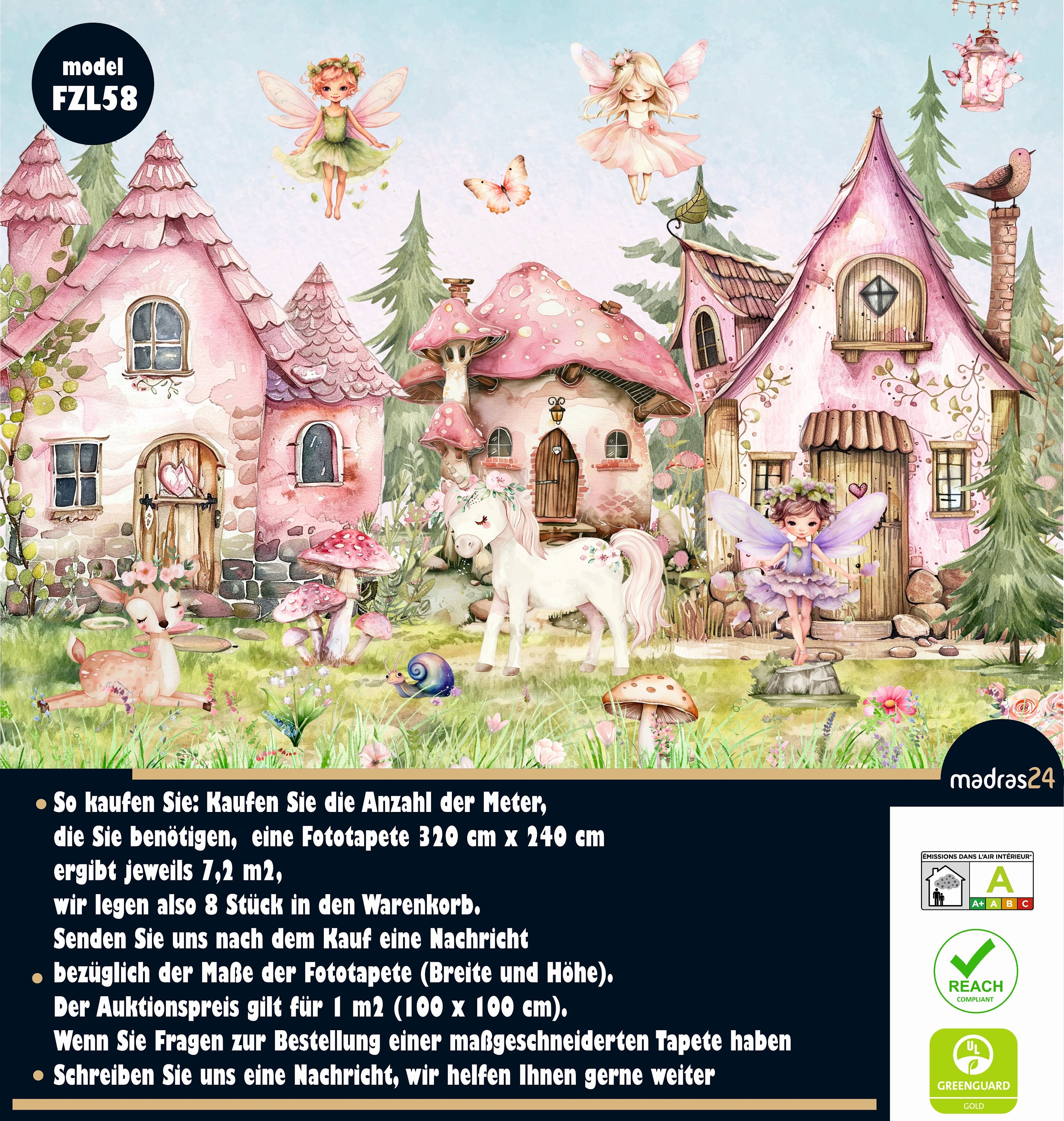 Magical Fairy Wall Mural - Whimsical Forest Fairy Wallpaper Nursery ...
