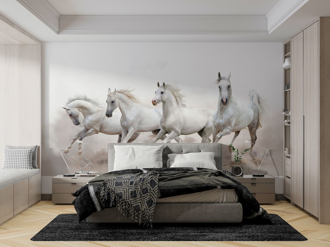 Horses Horse Wallpaper Background Wall Mural Wall Decor - Etsy