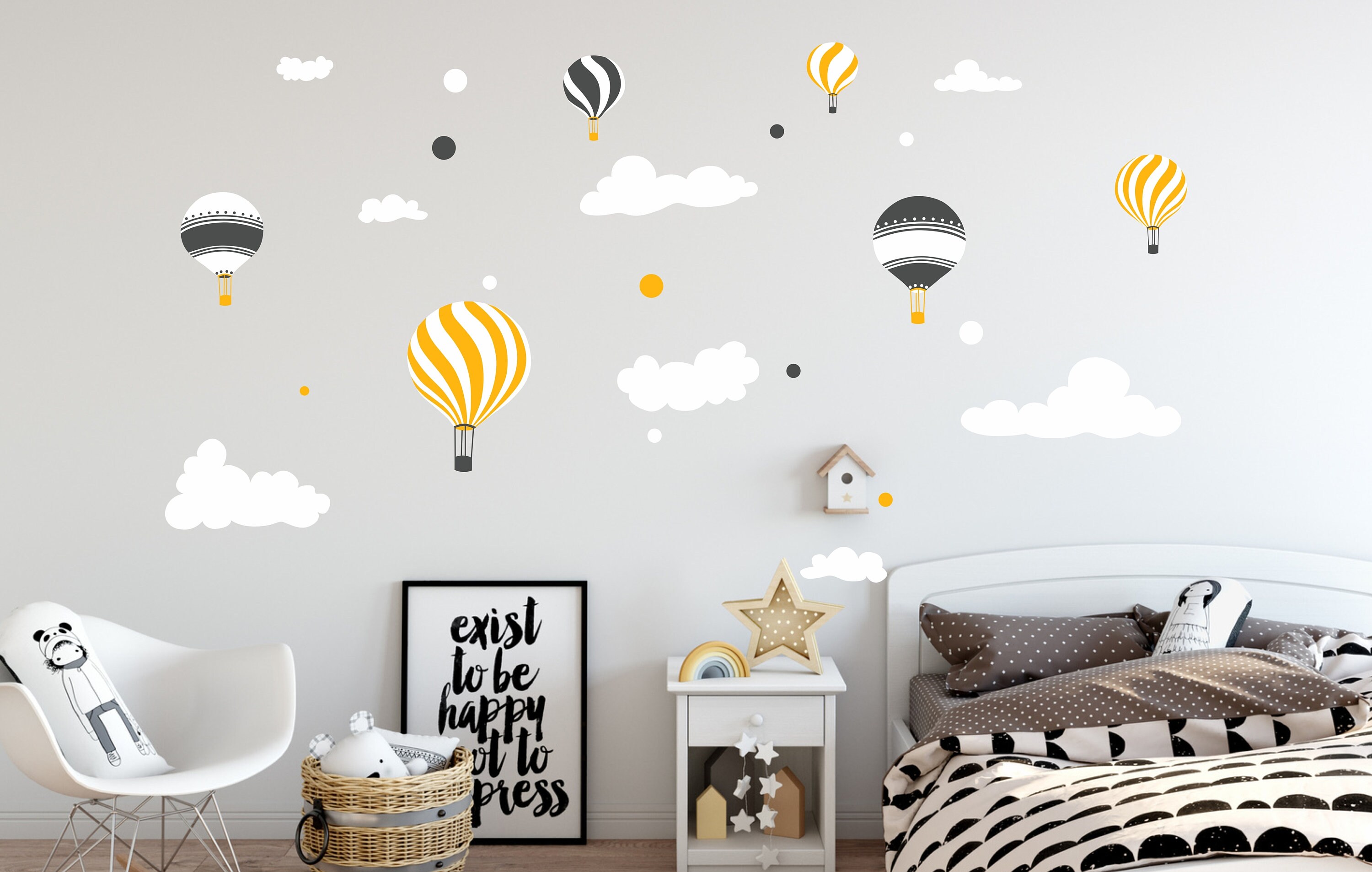 Wandtattoo 'Baby In Bloom' | Abnehmbarer Vinyl-Aufkleber | Für Babyparty & Kinderzimmer-Dekoration