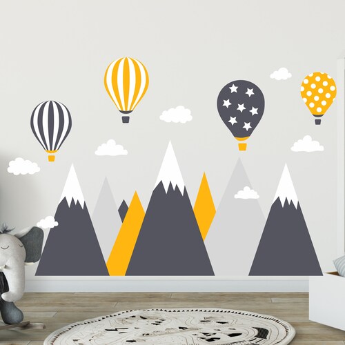 Mountains Wall Sticker Home Decor for Kids Room Nursery Etsy