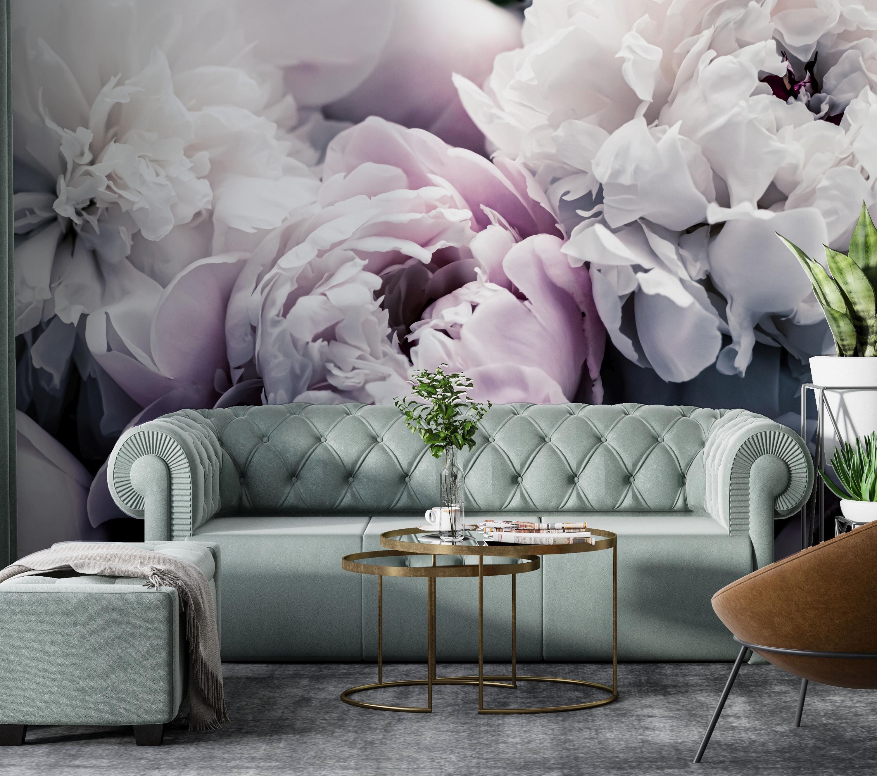 Papel Pintado Vinilo Botánico, Plantas O Floral Vlies Flores Blanco