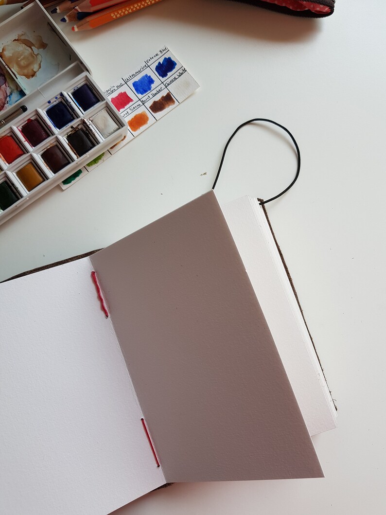 Travel Sketchbook I Watercolor Journal I Art Journal I Watercolor Paper I Leather Sketchbook I Travel Size Journal I Vintage Journal I