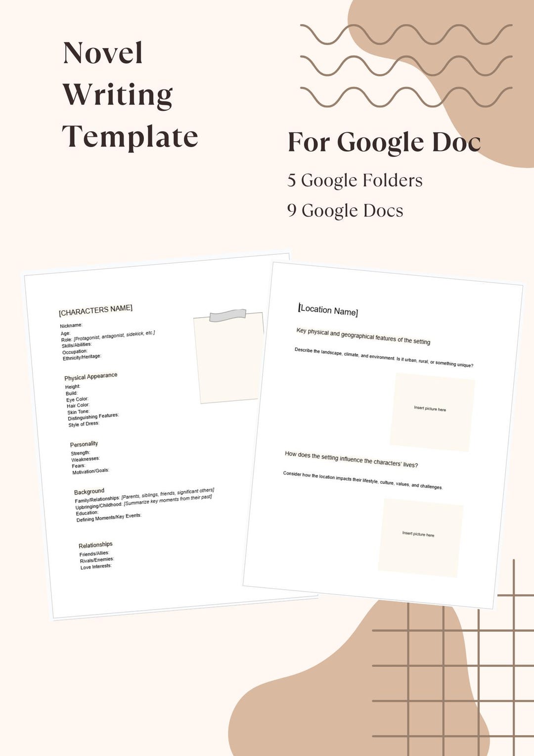 Novel Writing Templates for Google Doc - Etsy