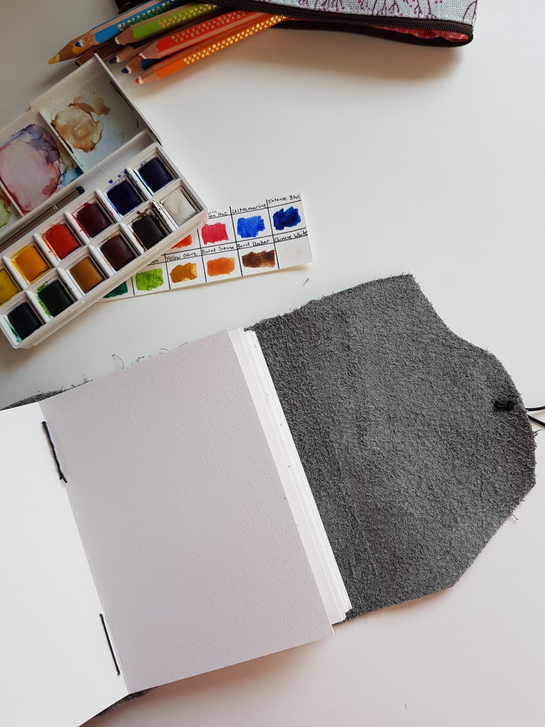 Travel Sketchbook I Watercolor Journal I Art Journal I Watercolor Paper I Leather Sketchbook I Travel Size Journal I Vintage Journal I