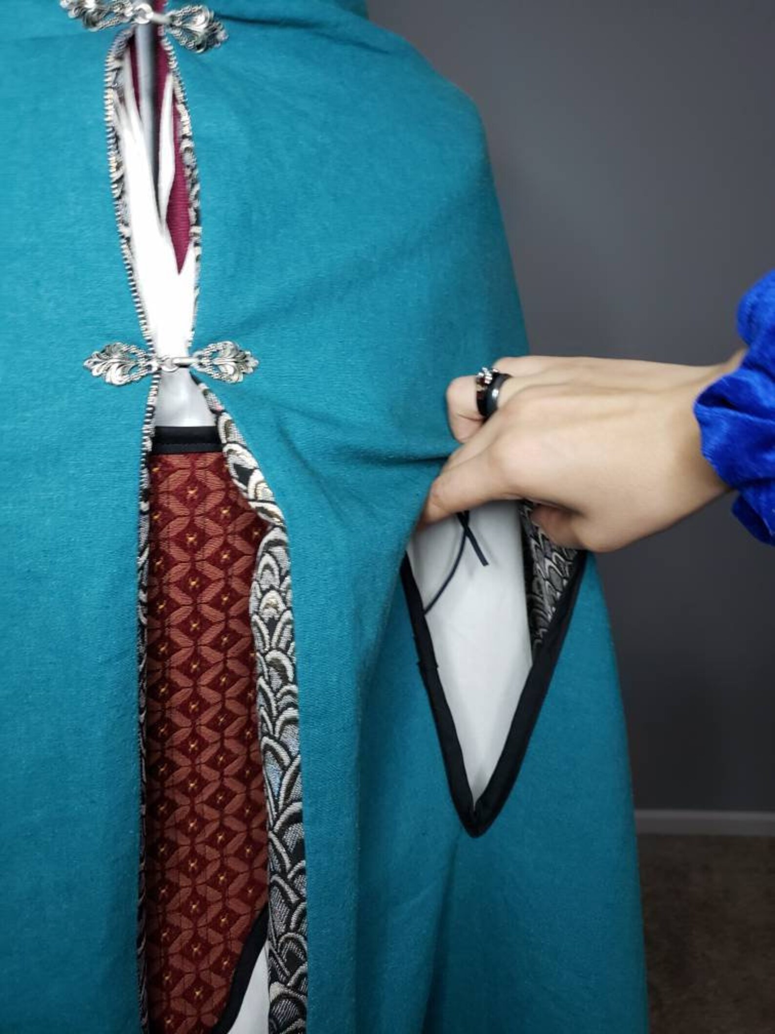 Double Clasp Cloak W/ Arm Slits Etsy