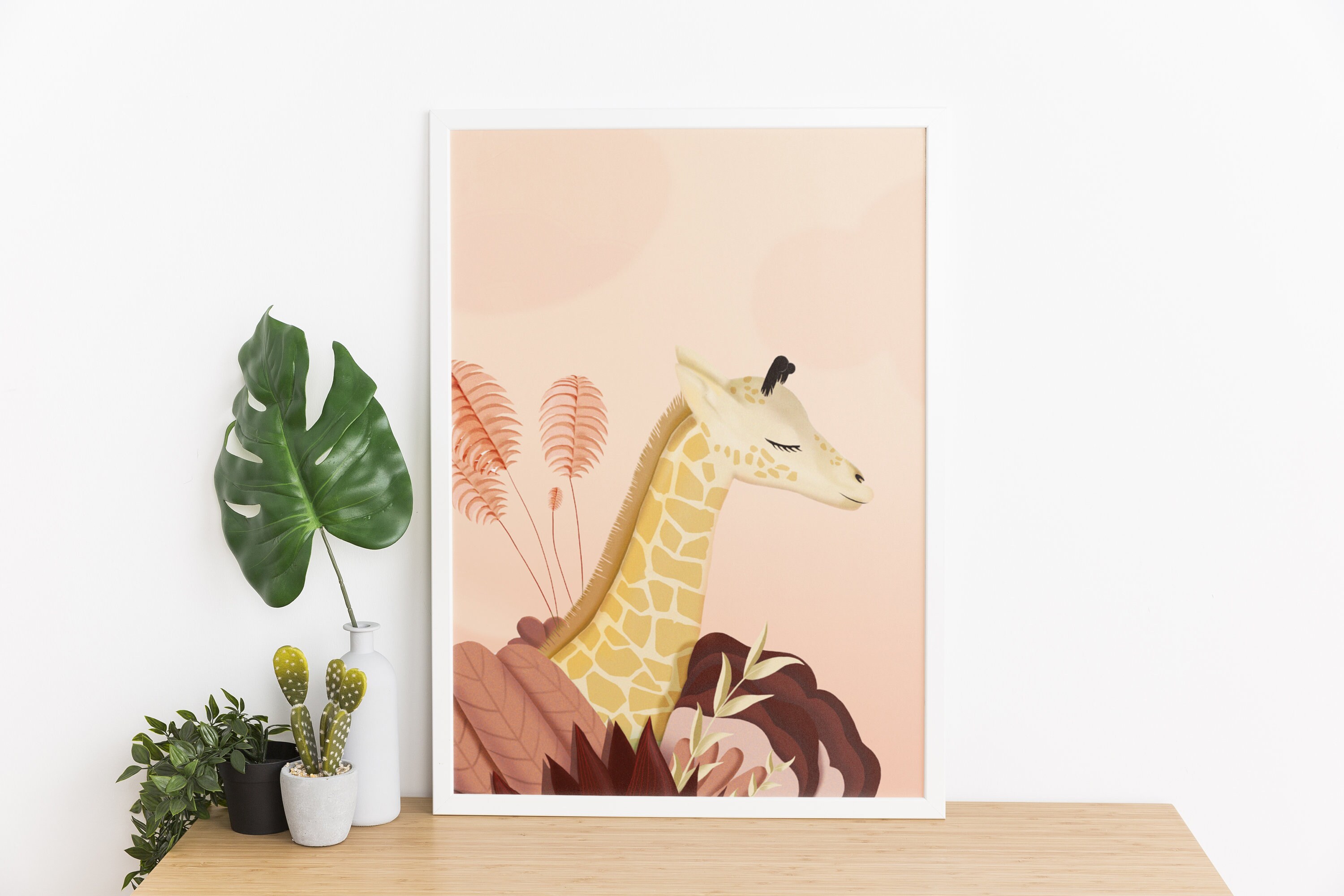 Poster/Carte Postale Girafe