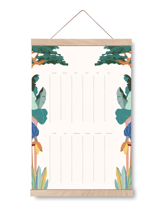 Calendrier Perpetuel Anniversaire Jungle Etsy France