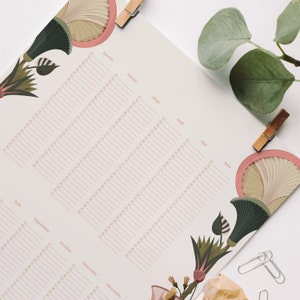 Floral perpetual anniversary calendar