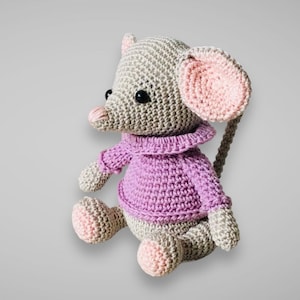 Amigurumi mouse, crochet mouse, stuffed mouse, mouse in jumper