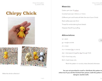 Wzór szydełkowy Baby Chick Amigurumi (wzór PDF)