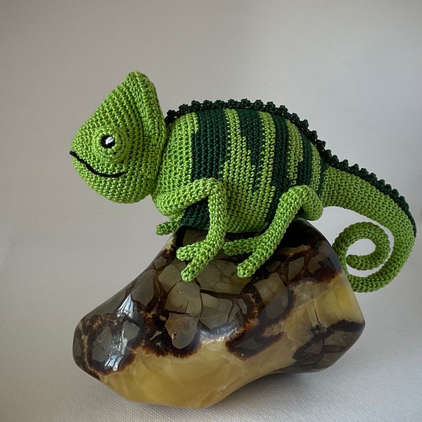 Chamäleon, Häkelchamäleon, Amigurumi Chamäleon, Gehäkelte Eidechse, Reptil, Stoffchamäleon