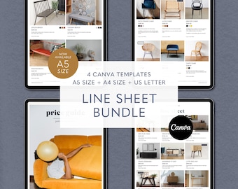 Line Sheet Template Bundle, Wholesale Price Sheet, Canva Price List, Editable Price List, Canva Line Sheet, Pricing Guide, Editable Brochure